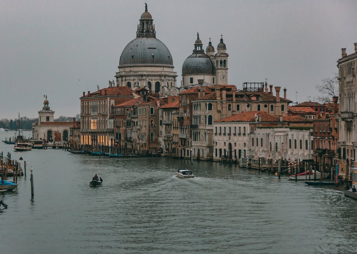 Venice Grand Canal with historic architecture and boats