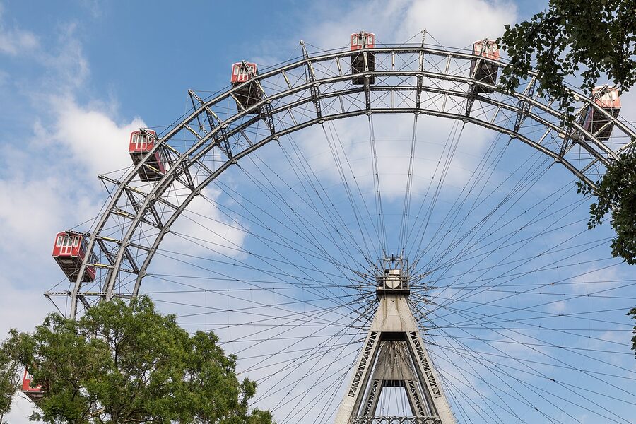 Wiener Riesenrad close up daytime