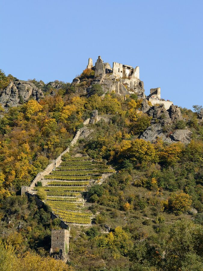 Dürnstein castle ruins above the Danube