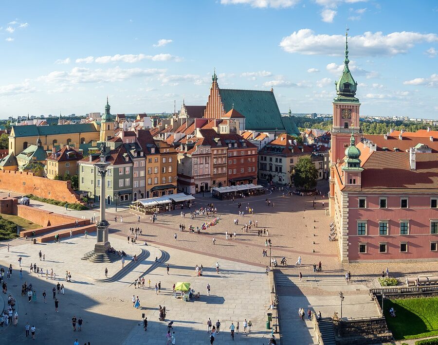Castle Square Warsaw with Sigismund's Column and Royal Castle