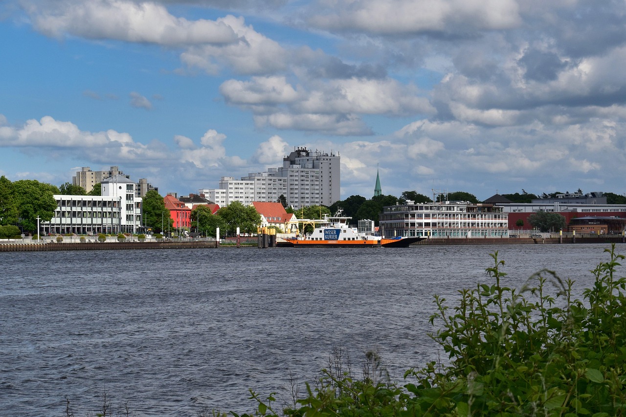 The Weser River flowing through Bremen
