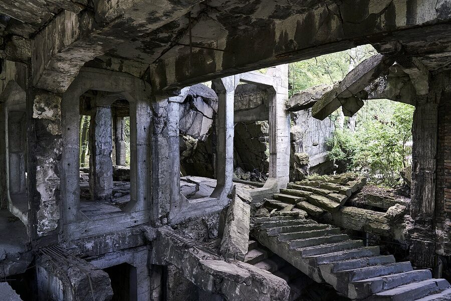 Surviving basement ruins of the Polish barracks at Westerplatte