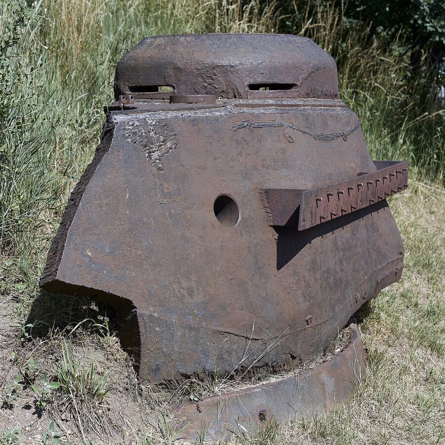 WWII tank fragment from the southwest at Westerplatte memorial