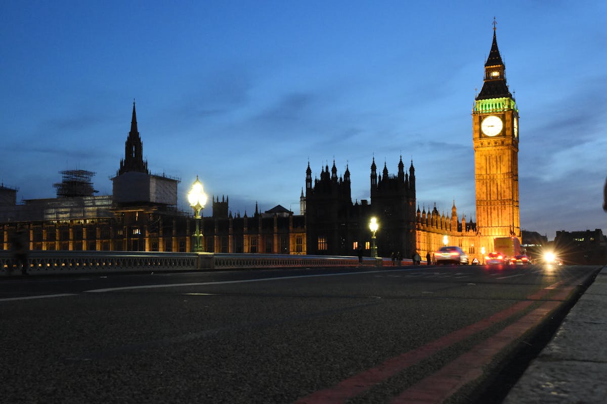 Big Ben and Palace of Westminster illuminated at night