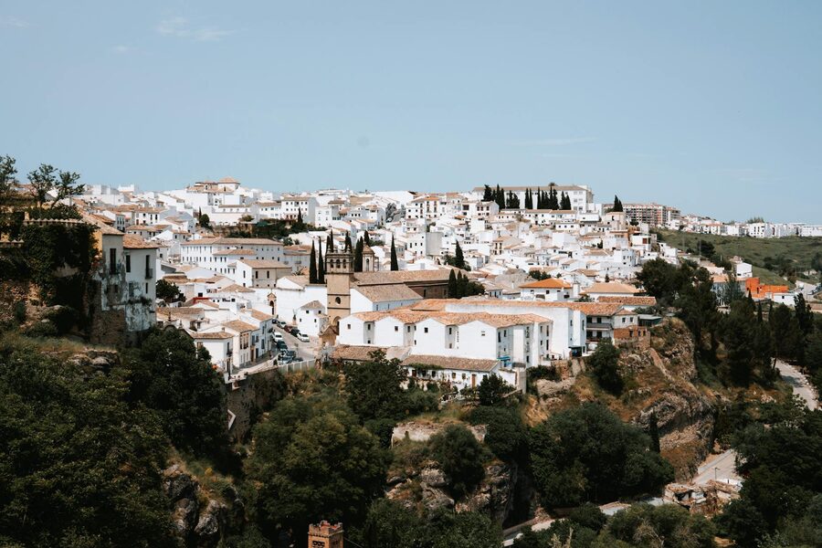 Whitewashed buildings and traditional architecture in Ronda Andalusia