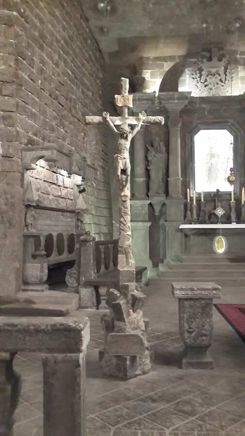 Salt crucifix in St Kinga's Chapel Wieliczka