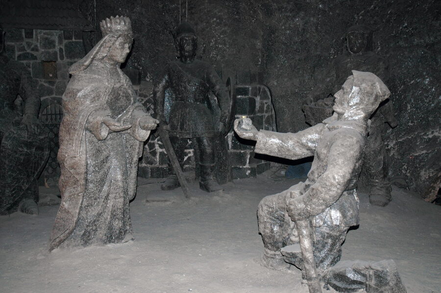 Salt statue of Princess Kinga in Janowice Chamber Wieliczka