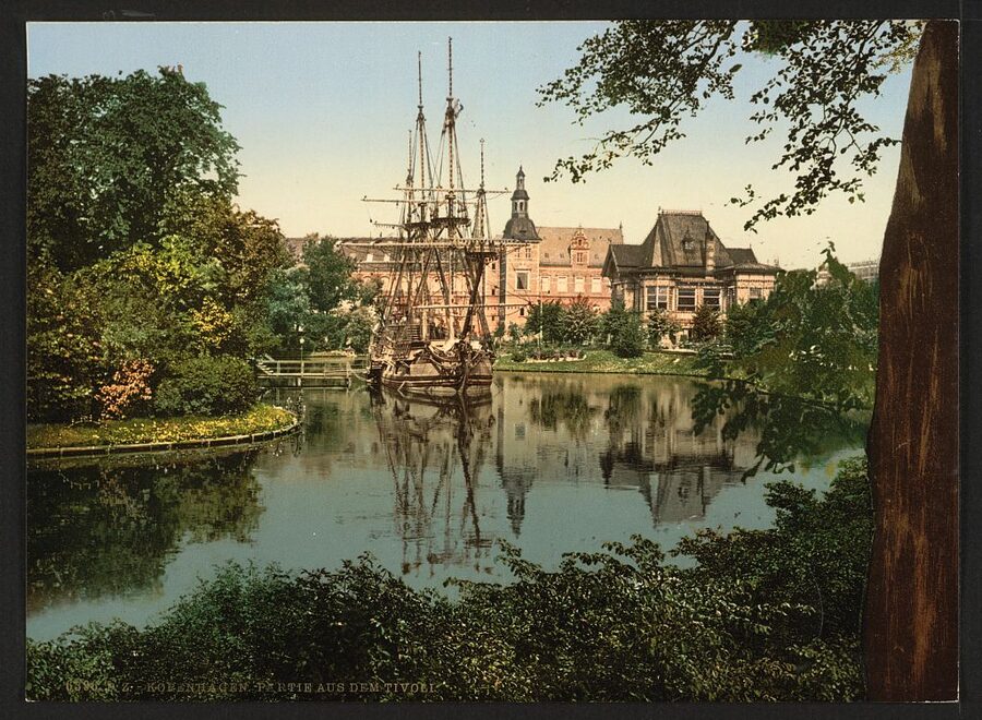Historical photograph of Tivoli park Copenhagen Denmark from the Library of Congress