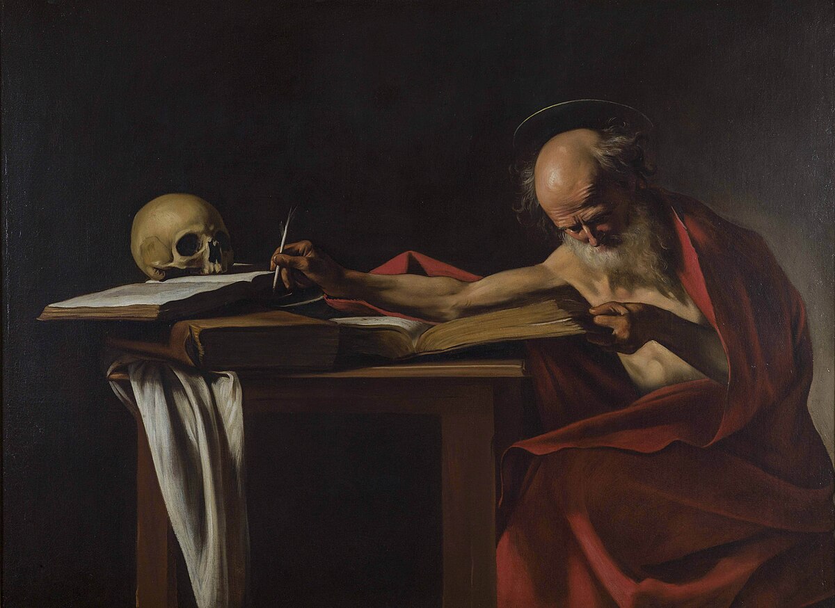 Saint Jerome Writing by Caravaggio at Galleria Borghese Rome
