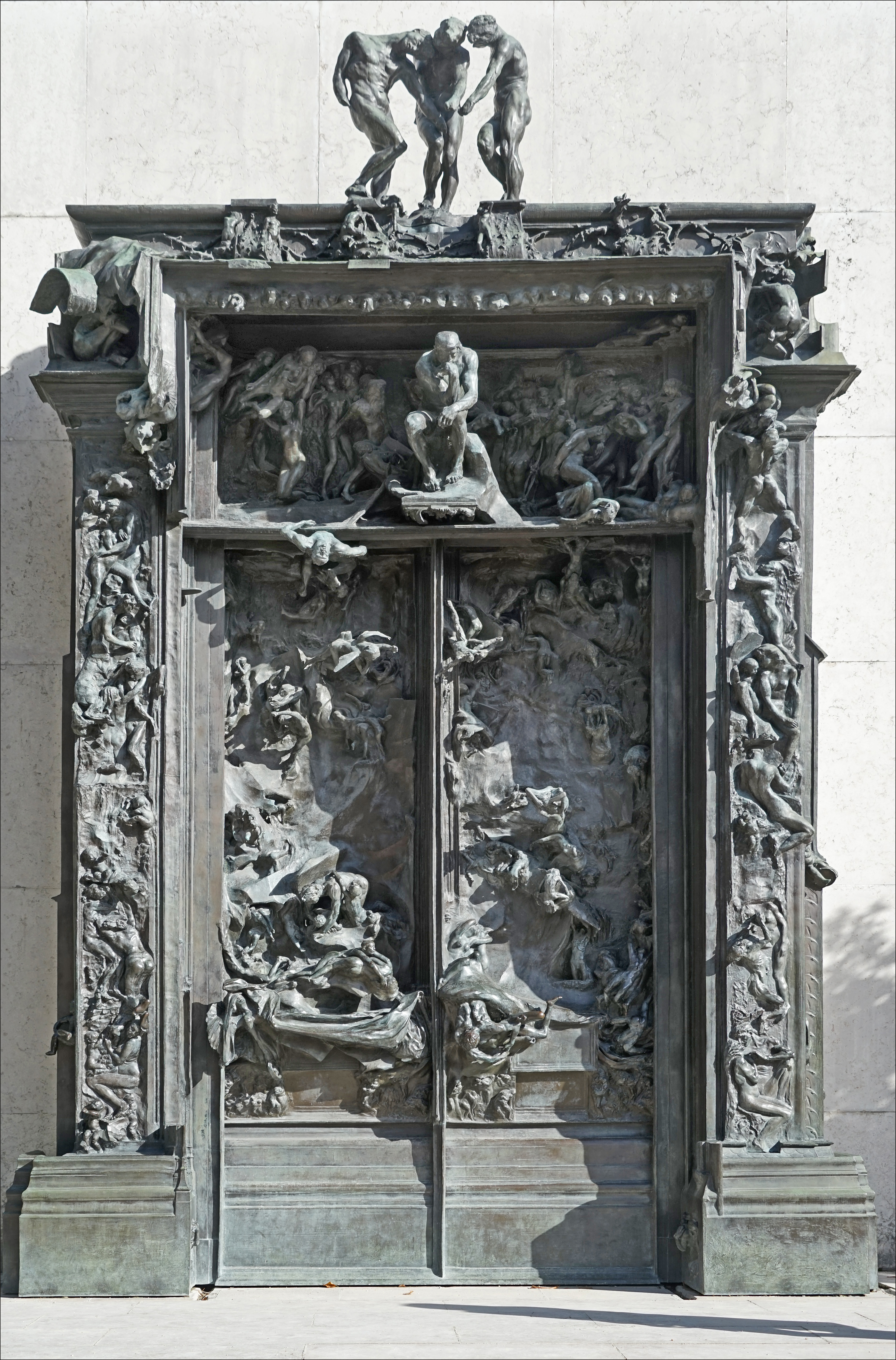 The Gates of Hell monumental bronze door by Auguste Rodin at the Musee Rodin