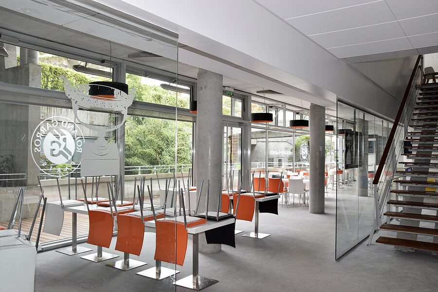 Stade Roland Garros stadium grounds and entrance area in Paris