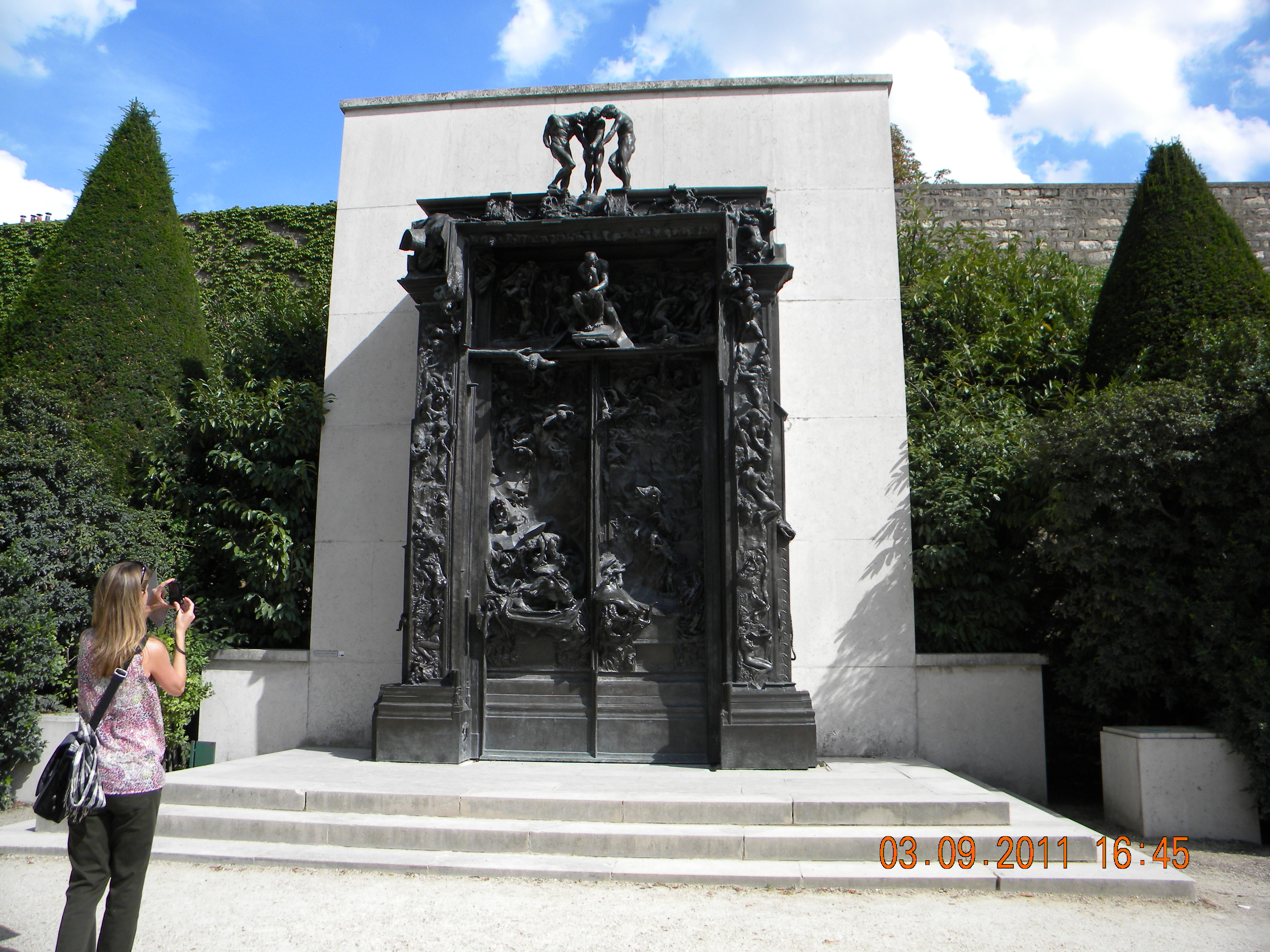 Sculptures and landscaped grounds in the Rodin Museum garden Paris