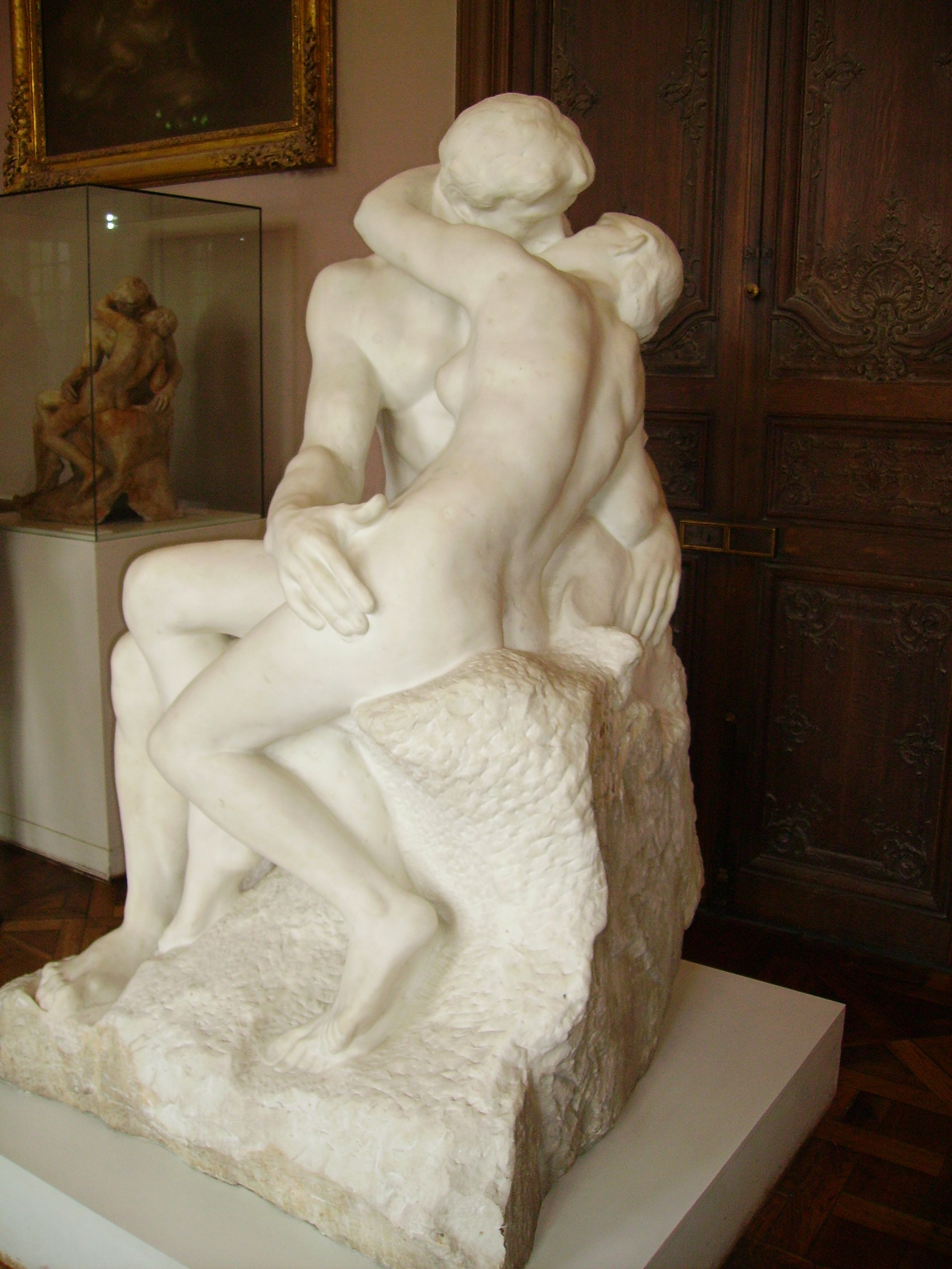 The Kiss marble sculpture by Auguste Rodin at the Rodin Museum Paris