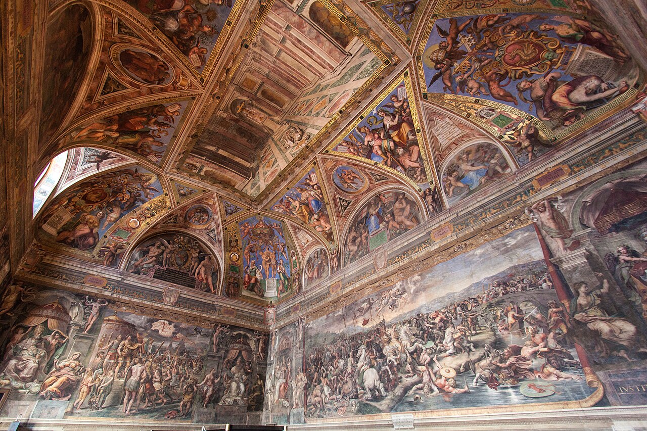 The lavishly decorated Sala di Costantino in the Vatican Raphael Rooms