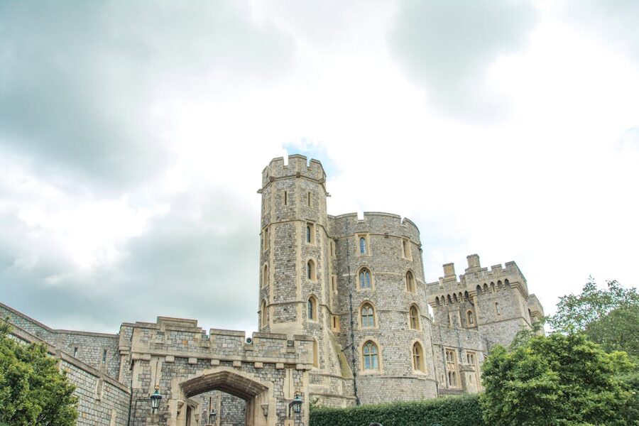 Windsor Castle stone architecture cloudy