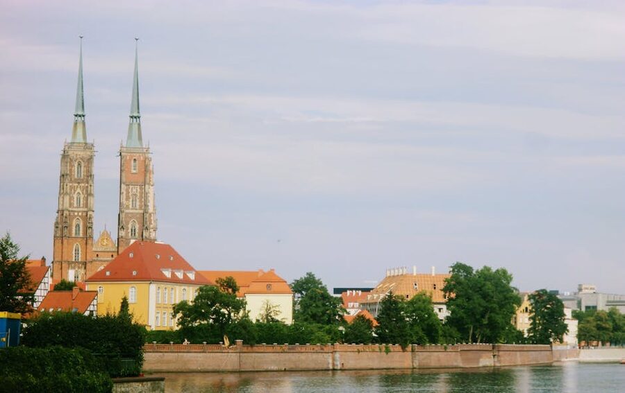 Wroclaw Cathedral on Cathedral Island above the Oder River
