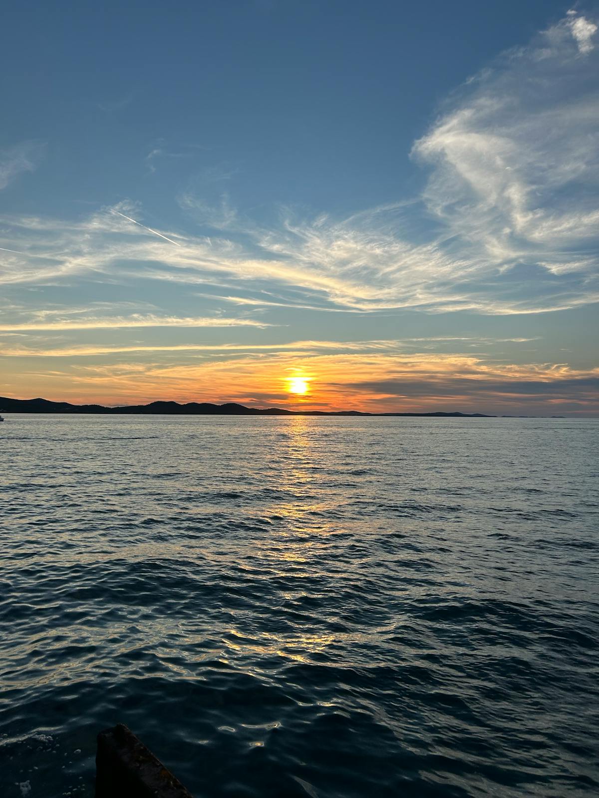 Sunset over the Adriatic Sea in Zadar