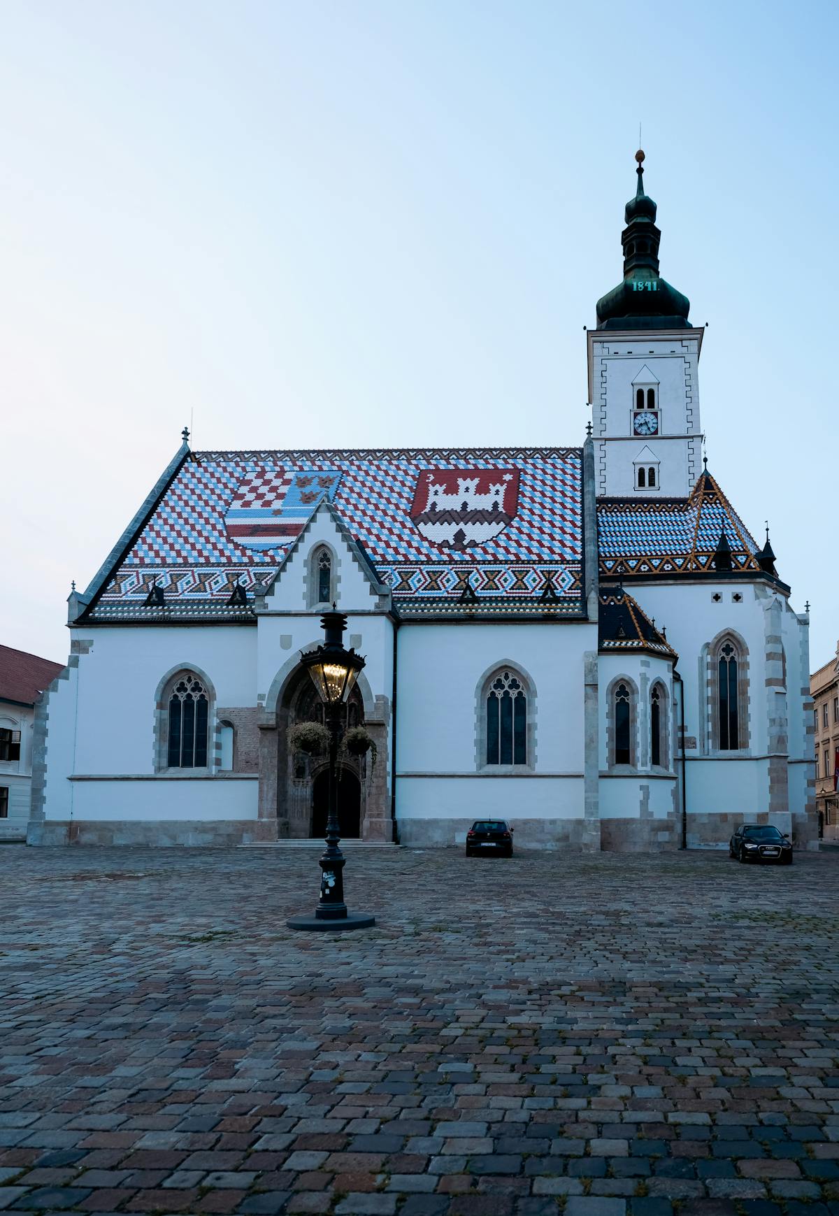St. Mark's Church in Zagreb at dusk