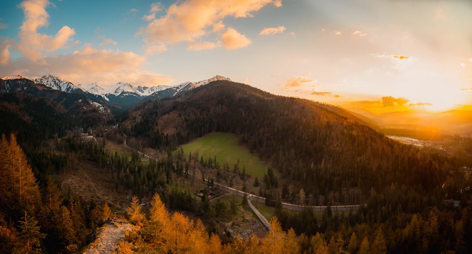 Sunset over the Tatra Mountains near Zakopane