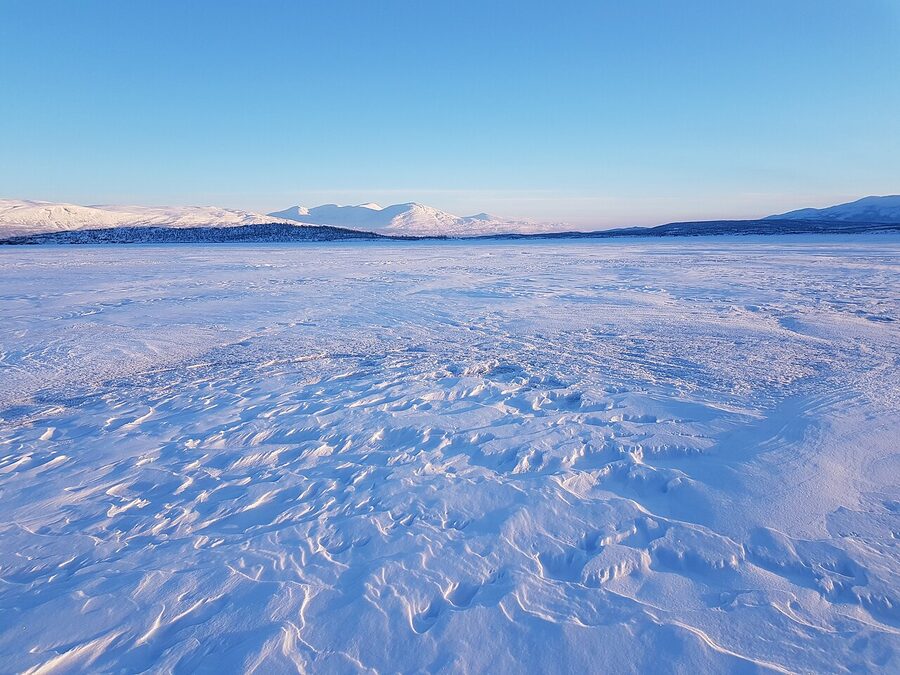 Frozen Lake Tornetrask Abisko
