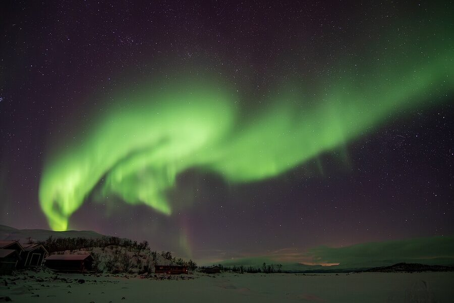Aurora borealis dancing over Abisko National Park