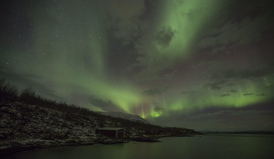 Northern lights overhead in Abisko