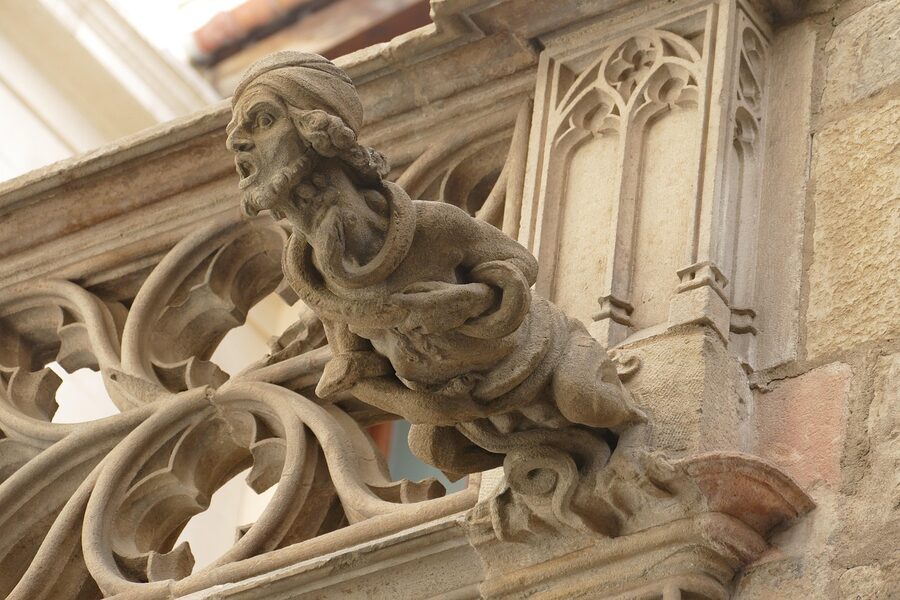 Barri Gotic historic architecture and gothic facades