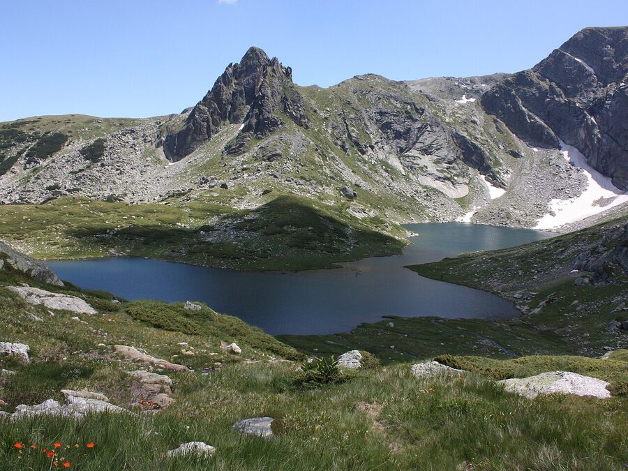 Bliznaka the Twin lake with its narrow connecting channel