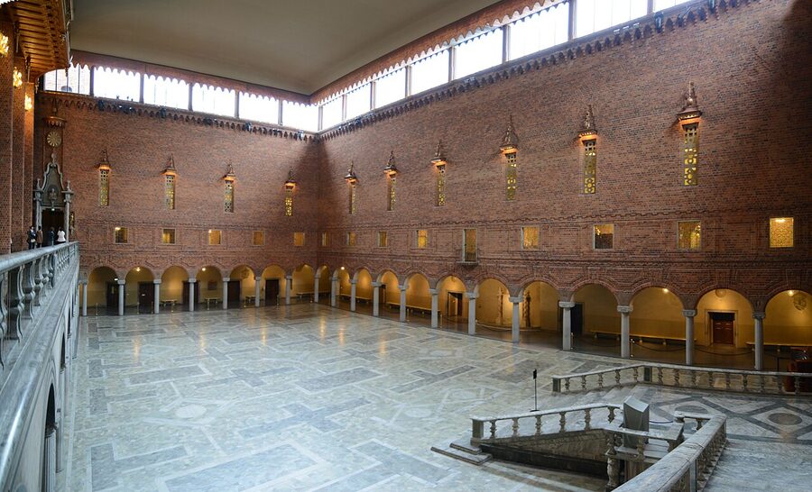 Blue Hall panorama at Stockholm City Hall the venue for the Nobel Prize banquet