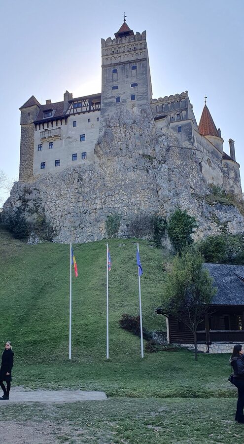 Bran Castle exterior on its rocky bluff
