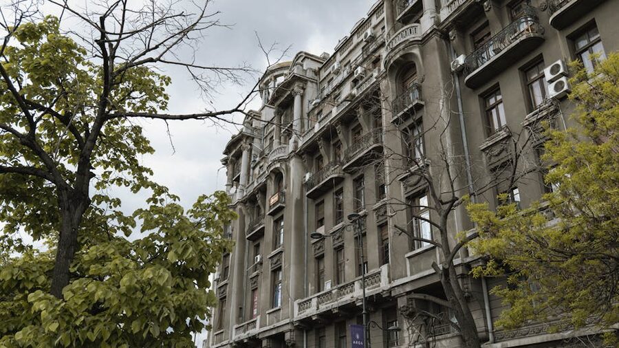 Bucharest neoclassical Belle Epoque tenement detail