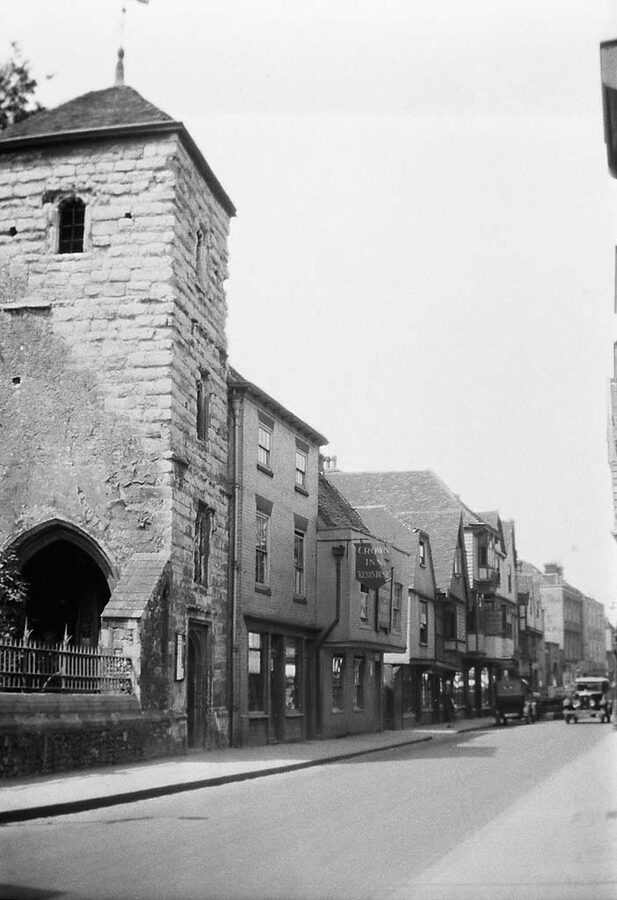 Burgate Canterbury old street with St Mary Magdalene tower