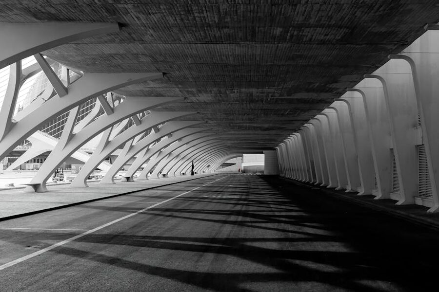 Calatrava tunnel walkway City of Arts and Sciences Valencia