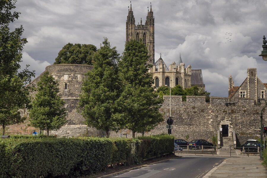 Canterbury Cathedral seen from the city wall