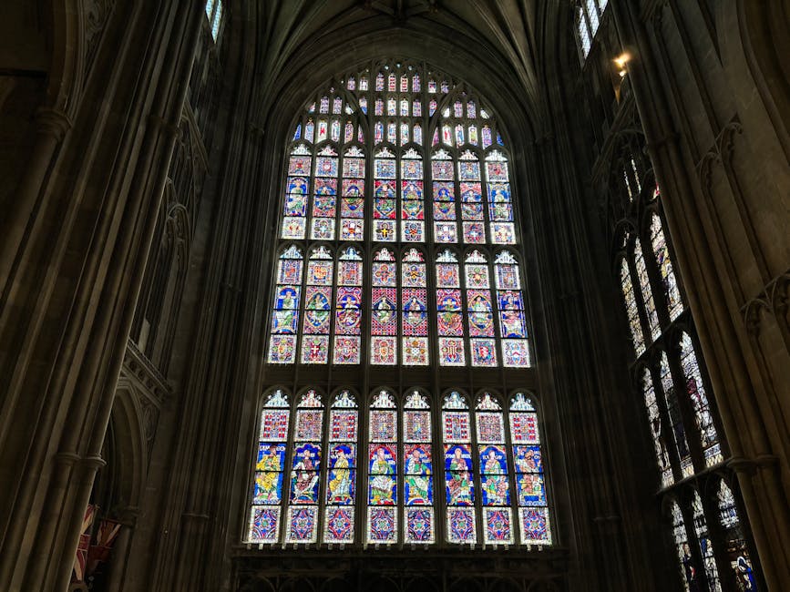 Canterbury Cathedral medieval stained-glass window