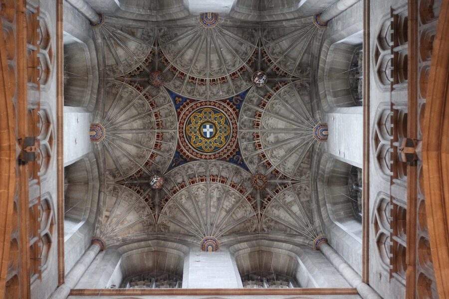 Canterbury Cathedral with blue sky