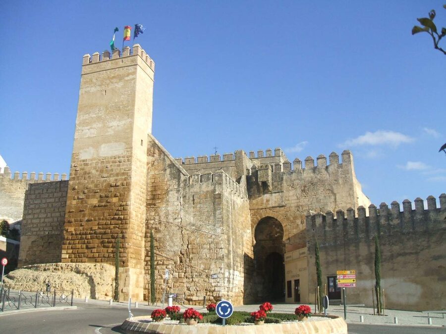 Walls of the Alcazar at the Puerta de Sevilla in Carmona