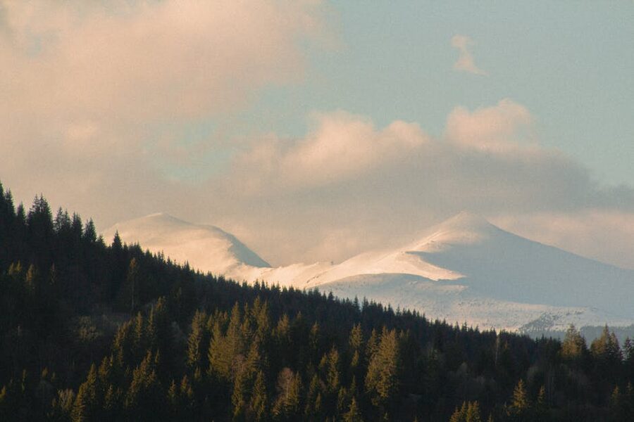 Carpathian Mountains in golden hour