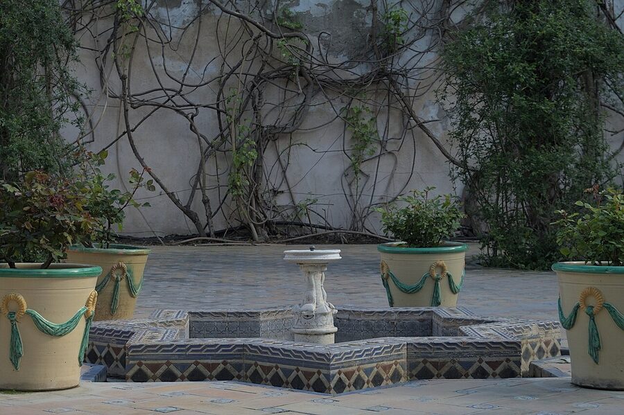 Casa de Pilatos central marble fountain with Janus head