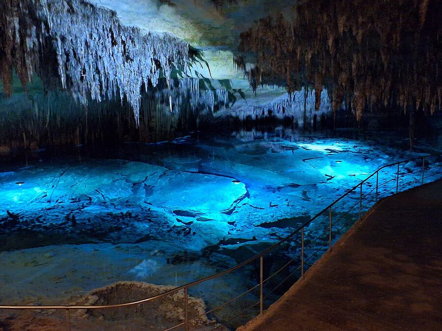 Lake Martel shoreline inside Caves of Drach Porto Cristo Mallorca
