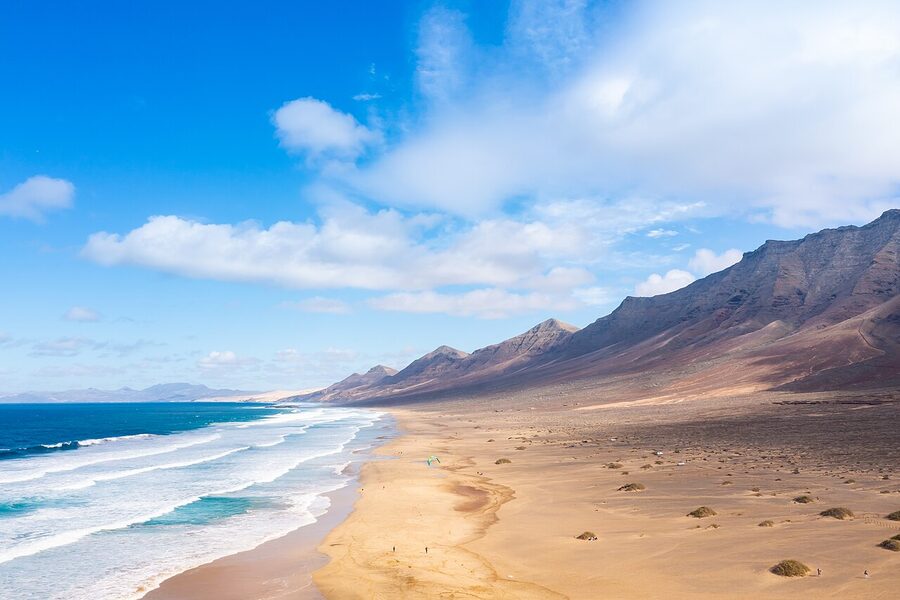 Aerial view of Cofete beach Fuerteventura