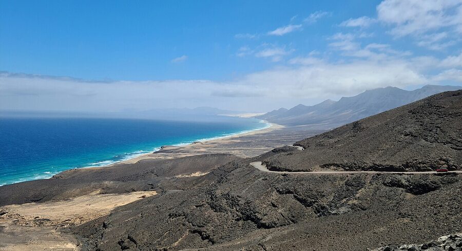 Cofete beach shoreline