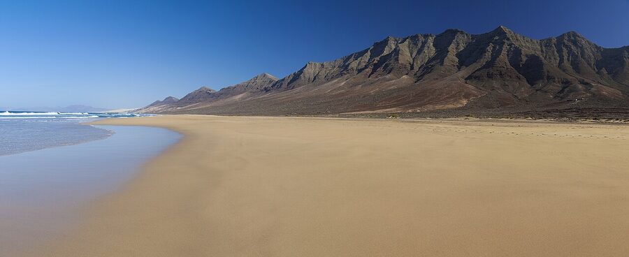 Panorama of Cofete beach Jandia Peninsula