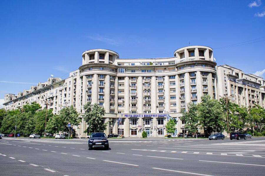 Communist era apartment block central Bucharest