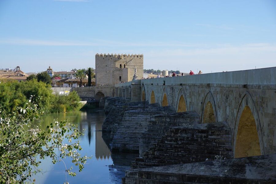 Roman Bridge of Cordoba and Calahorra Tower across the Guadalquivir