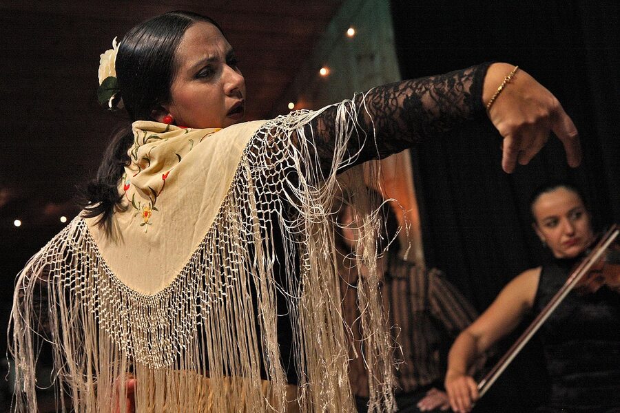 Flamenco dancer in motion