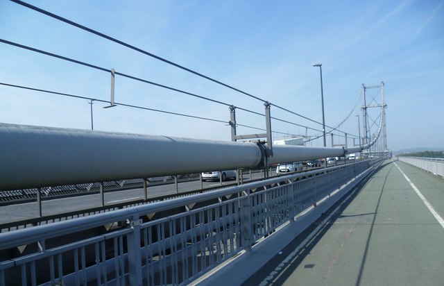 The pedestrian walkway on the Forth Road Bridge