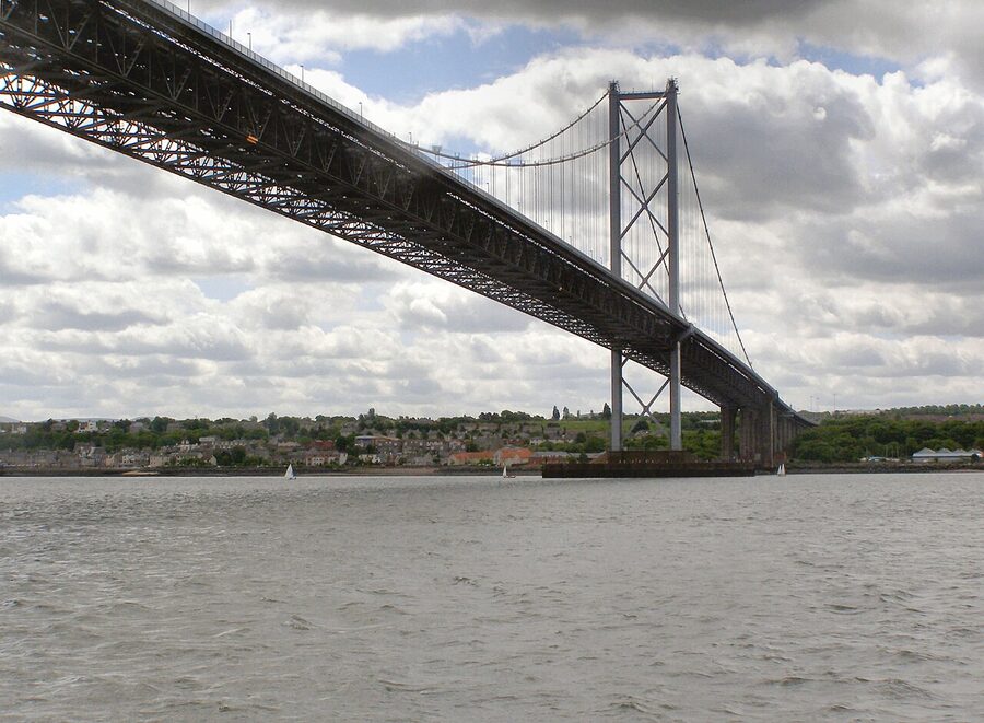 Forth Road Bridge seen from the South Queensferry shore
