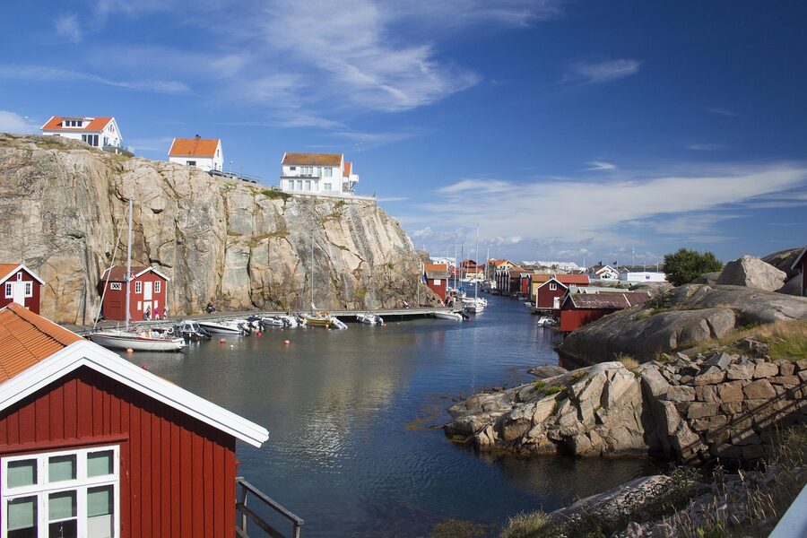 Bohuslan west coast Sweden cliffs and salt water