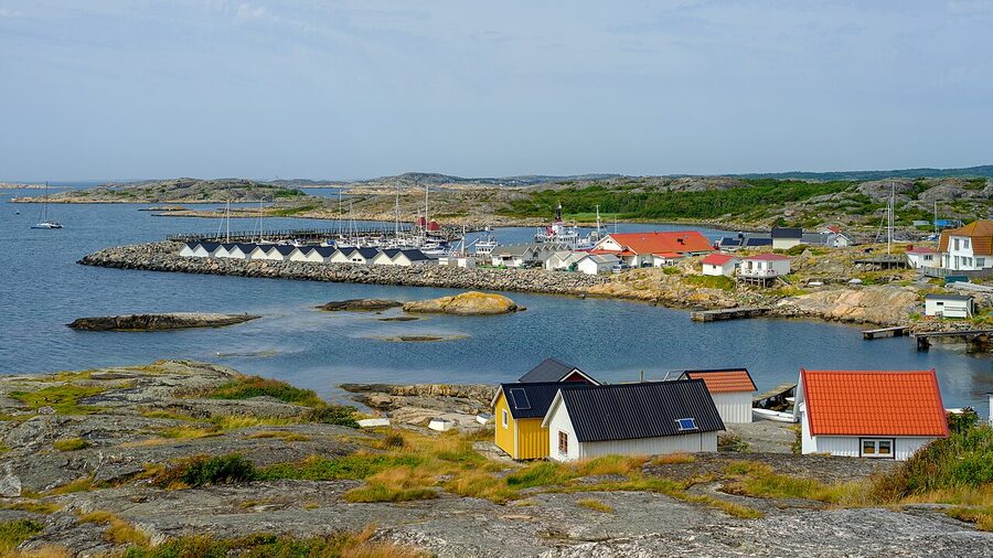 Vrango southernmost island in Gothenburg archipelago with wooden houses